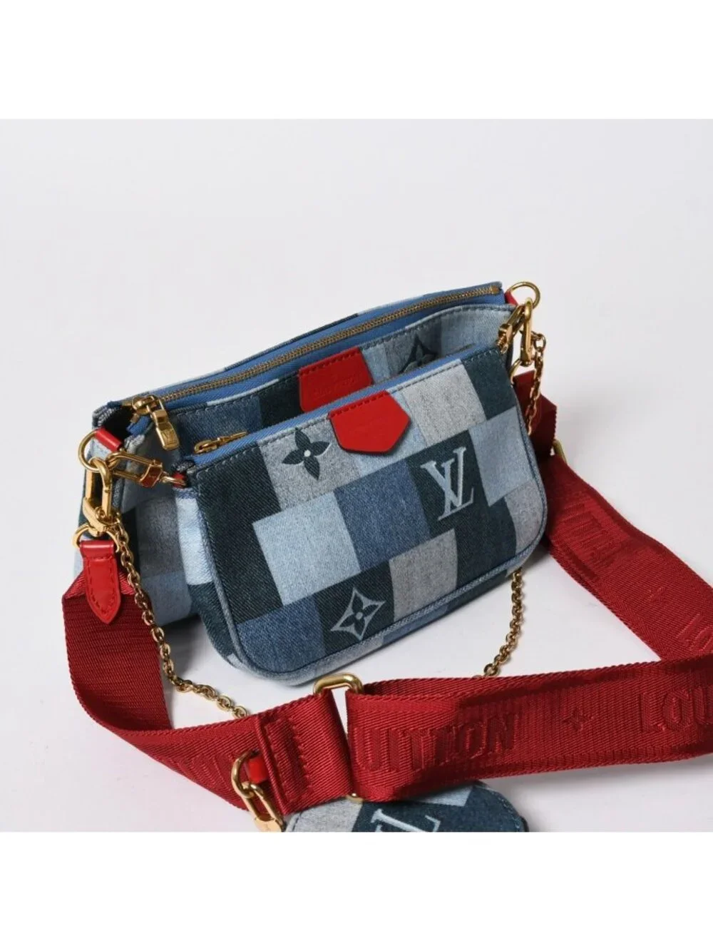 Louis Vuitton Multi Pochette Accessoires Pouch Denim Monogram